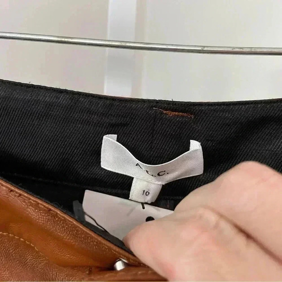 NWT A.L.C. Faux Leather Straight Leg Jeans Pants size 10 - Picture 9 of 15